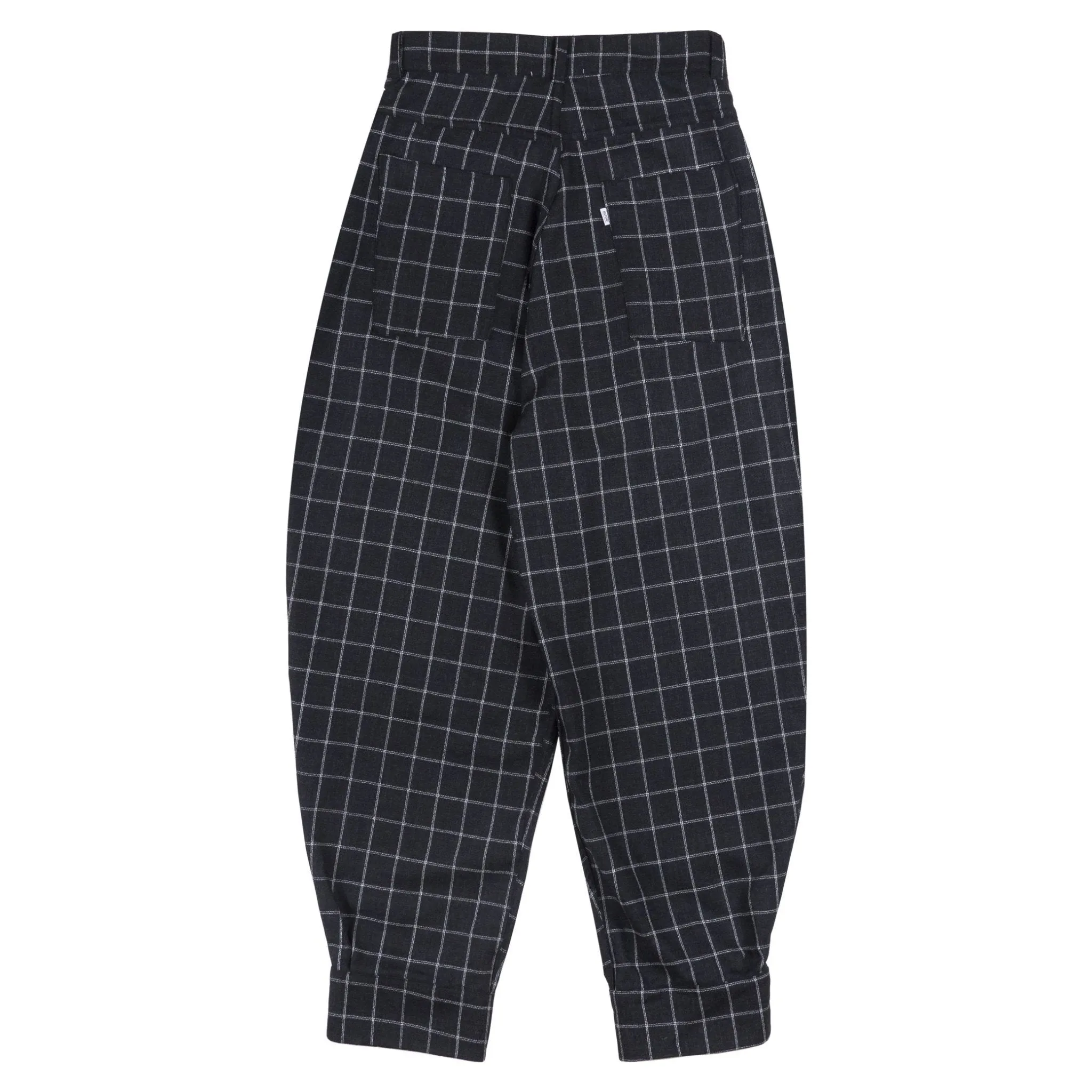 Cuffed Pleat Trouser - Grid
