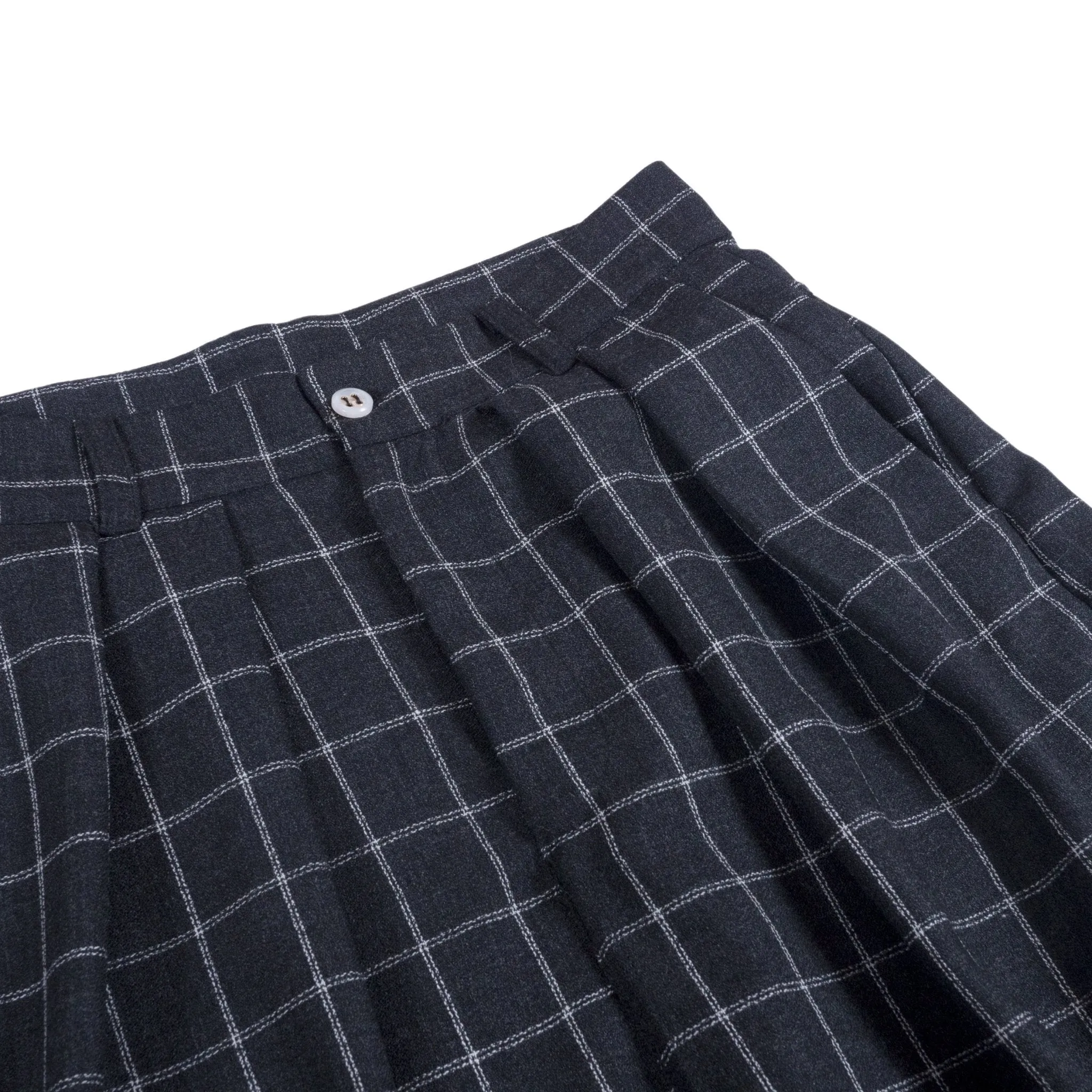 Cuffed Pleat Trouser - Grid