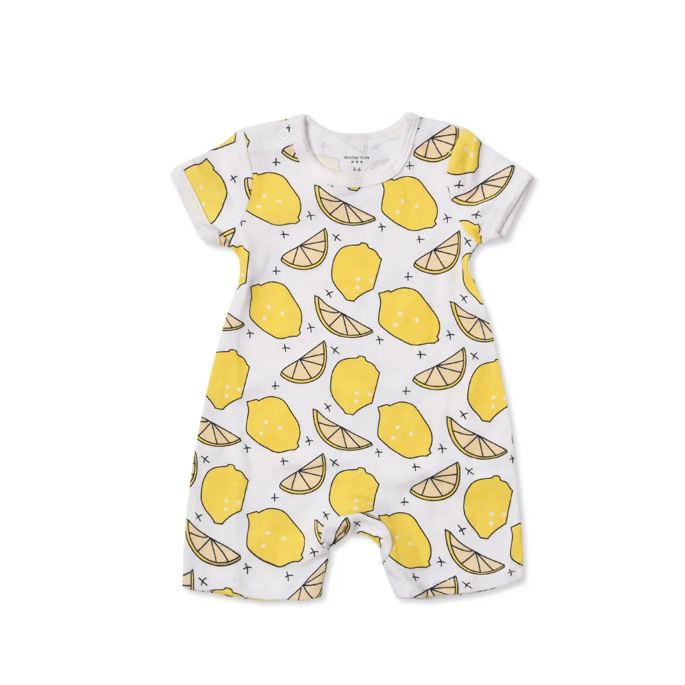 Cute Printed Cotton Short-Sleeved Baby Crawl