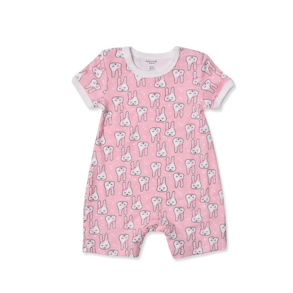 Cute Printed Cotton Short-Sleeved Baby Crawl