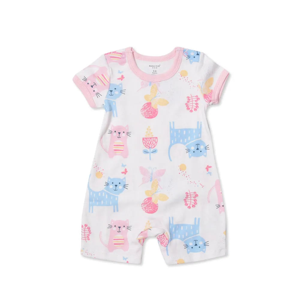 Cute Printed Cotton Short-Sleeved Baby Crawl