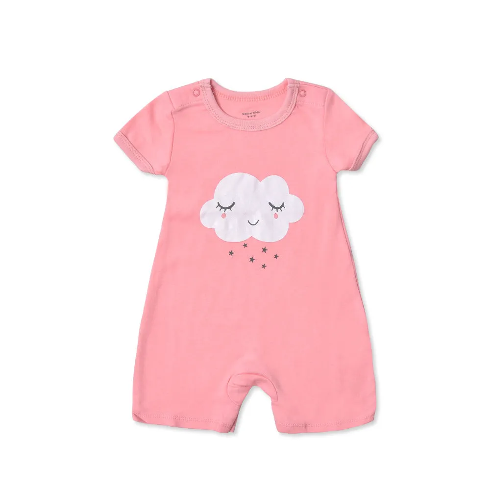 Cute Printed Cotton Short-Sleeved Baby Crawl