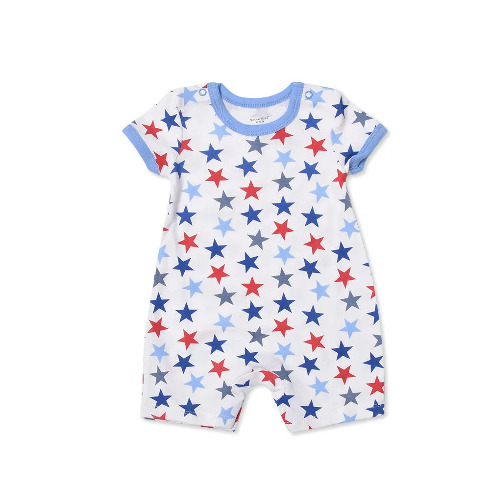 Cute Printed Cotton Short-Sleeved Baby Crawl
