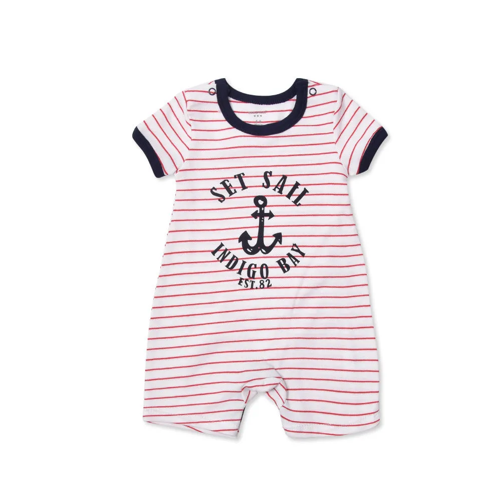 Cute Printed Cotton Short-Sleeved Baby Crawl