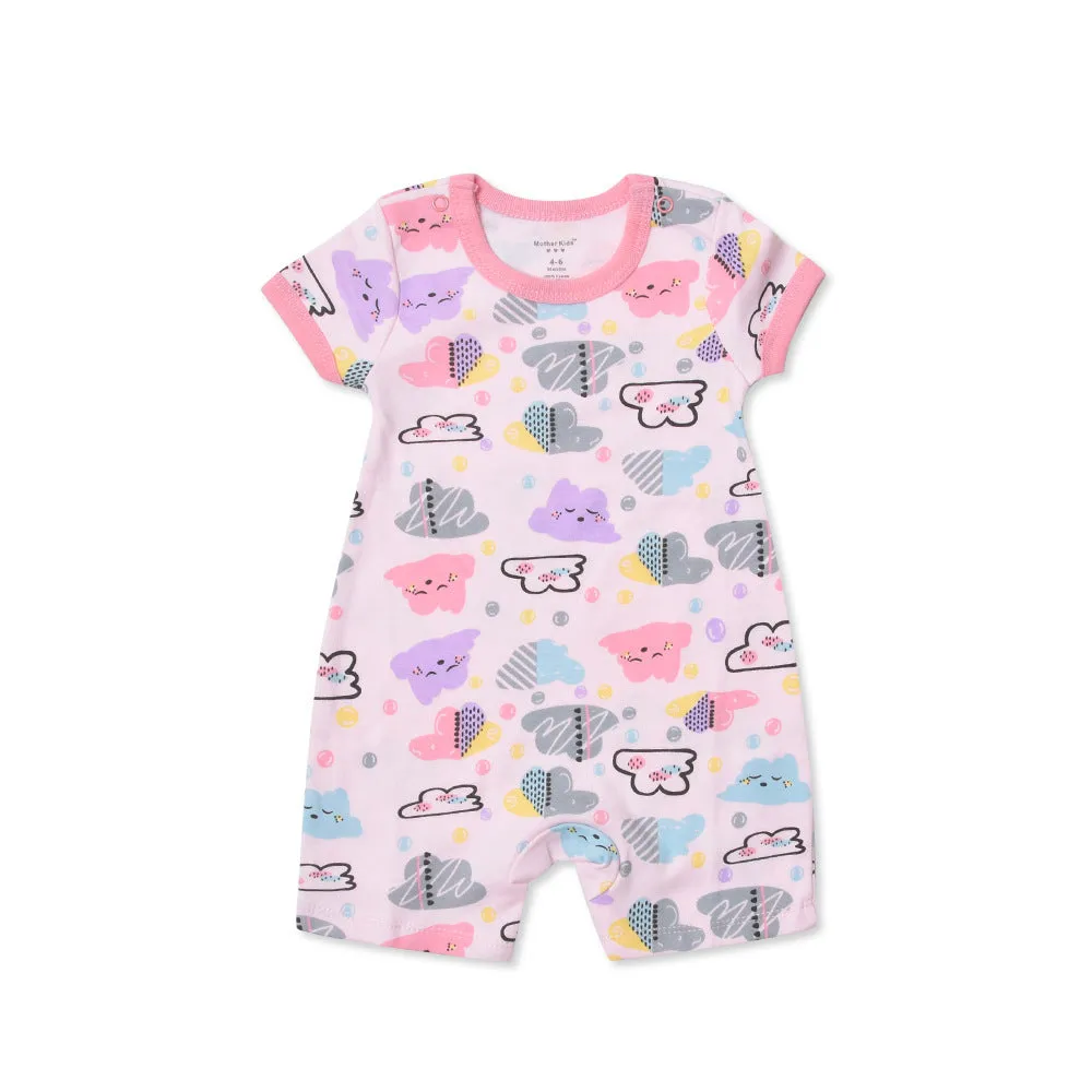 Cute Printed Cotton Short-Sleeved Baby Crawl