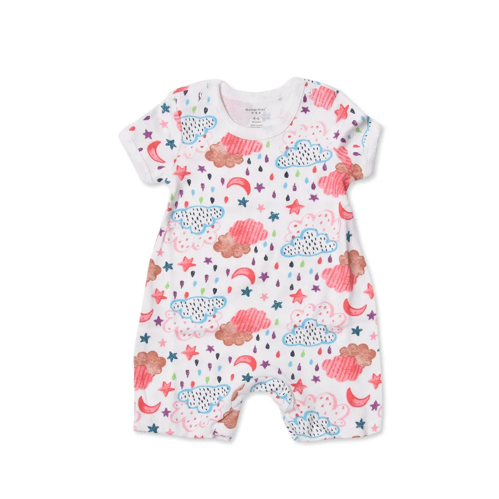 Cute Printed Cotton Short-Sleeved Baby Crawl