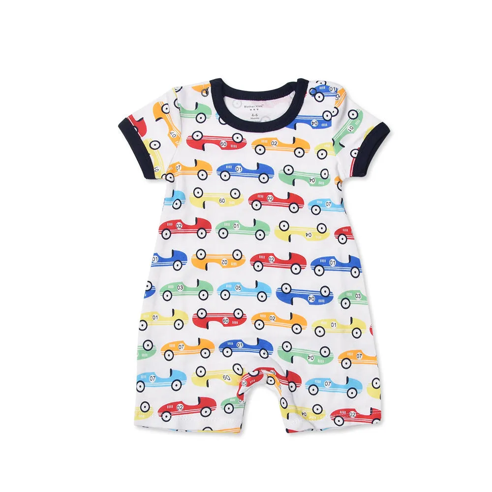 Cute Printed Cotton Short-Sleeved Baby Crawl