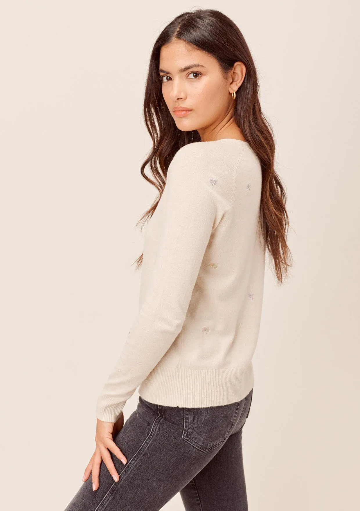 Dell Embroidered Flowers Sweater