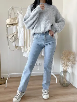 Denim Lira™ | Women's Straight-Leg Jeans | Regular Waist, Embellished Stripe Detail, Classic Fit