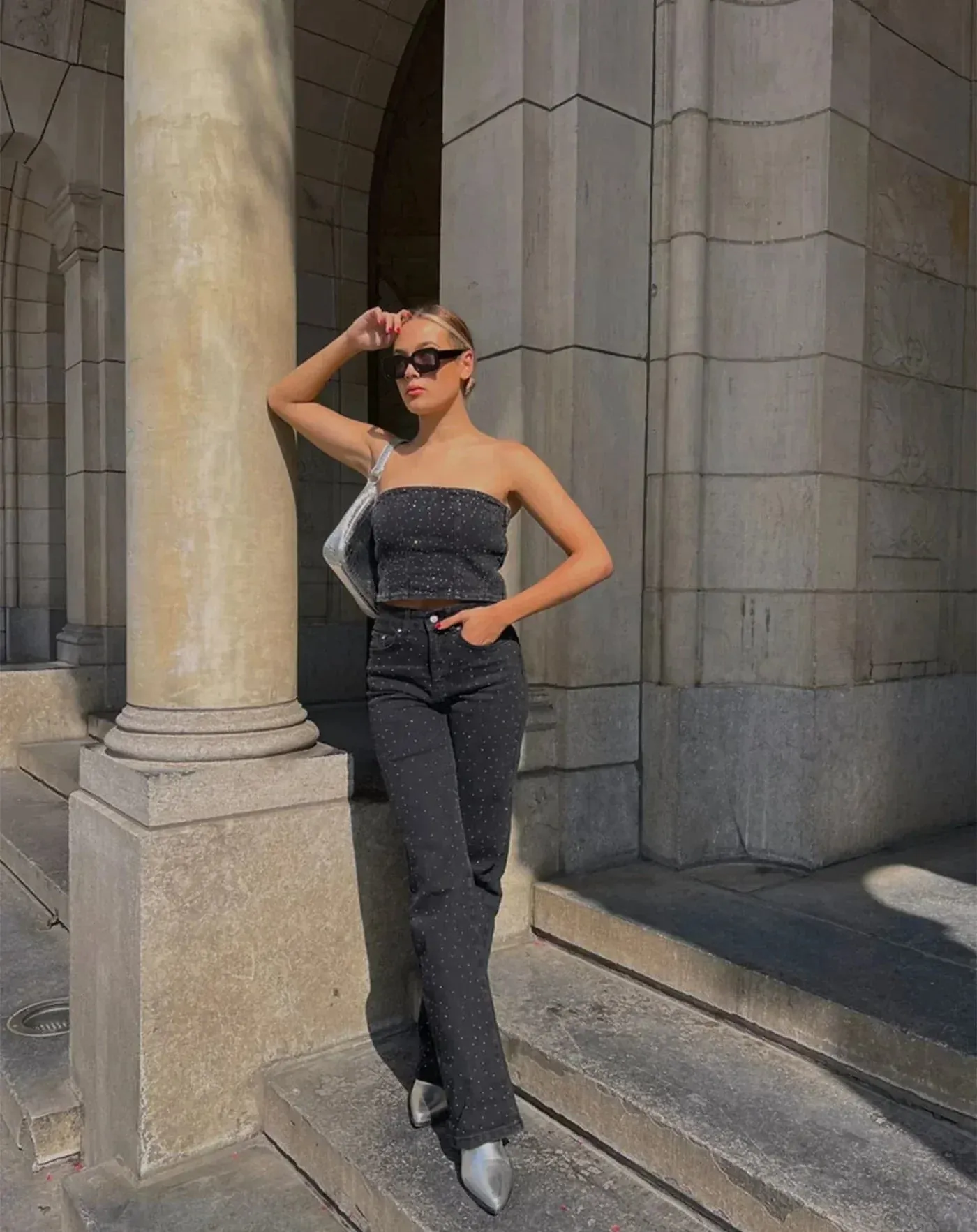Denim Lira™ | Women's Straight-Leg Jeans | Regular Waist, Embellished Stripe Detail, Classic Fit