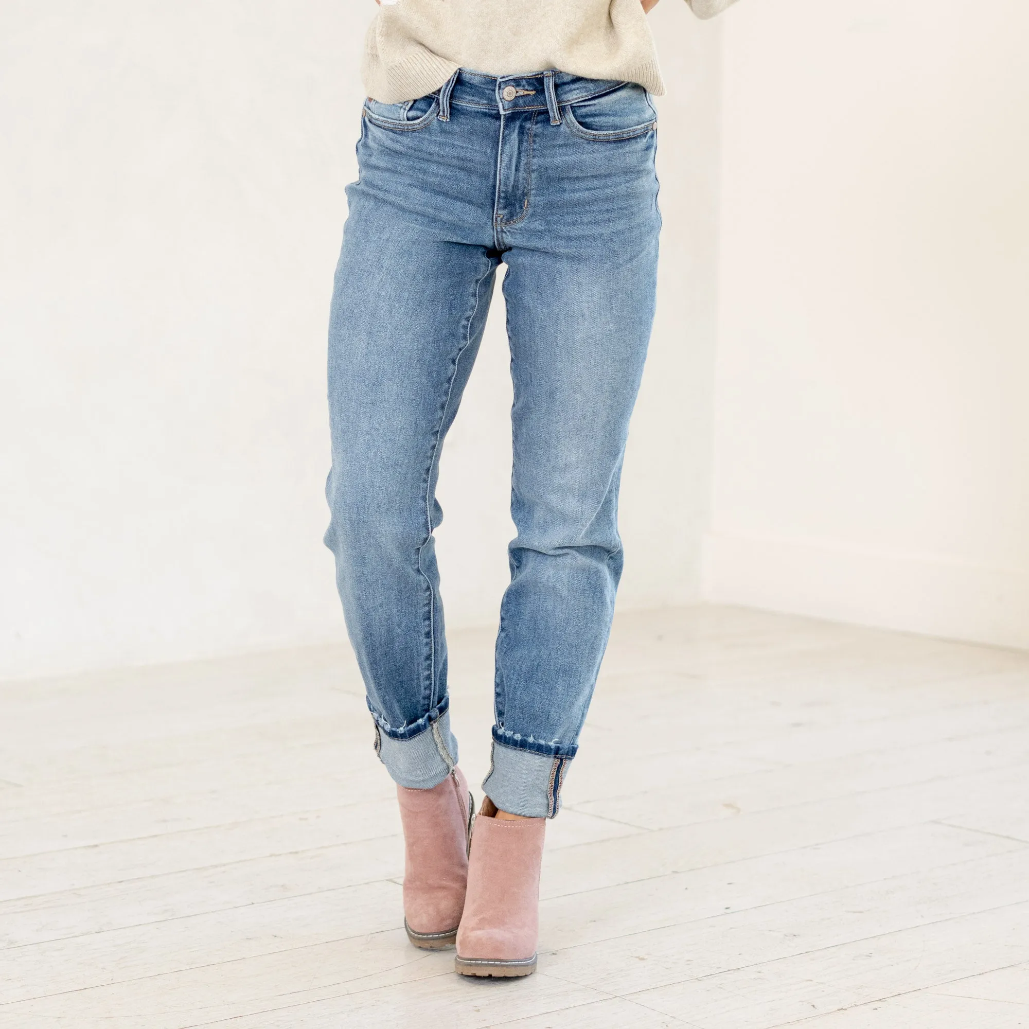 Desert Dusk Mid Rise Vintage Wash Boyfriend Regular & Plus Sizes