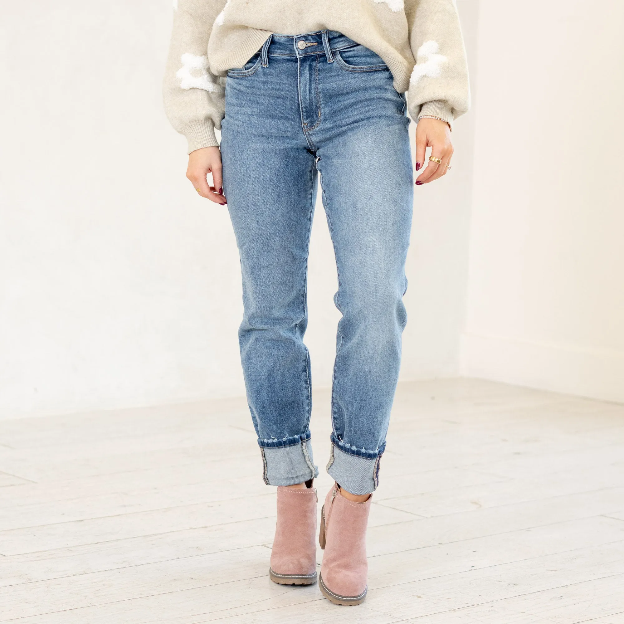 Desert Dusk Mid Rise Vintage Wash Boyfriend Regular & Plus Sizes
