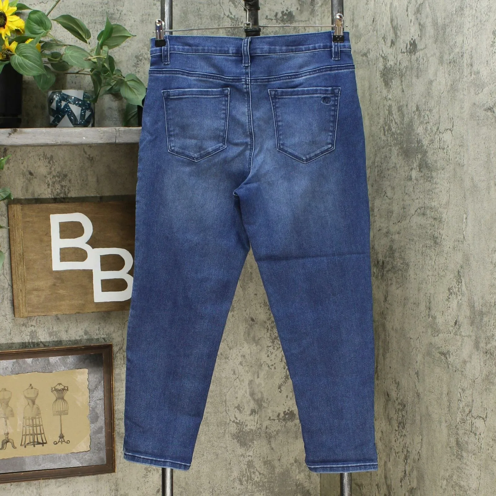 DG2 by Diane Gilman DG2 By Diane Gilman Womens Embellished Crop Jeans Blue 12P