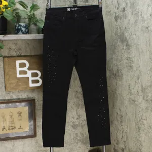 DG2 by Diane Gilman Embellished Distressed Anniversary Jeans Black 6