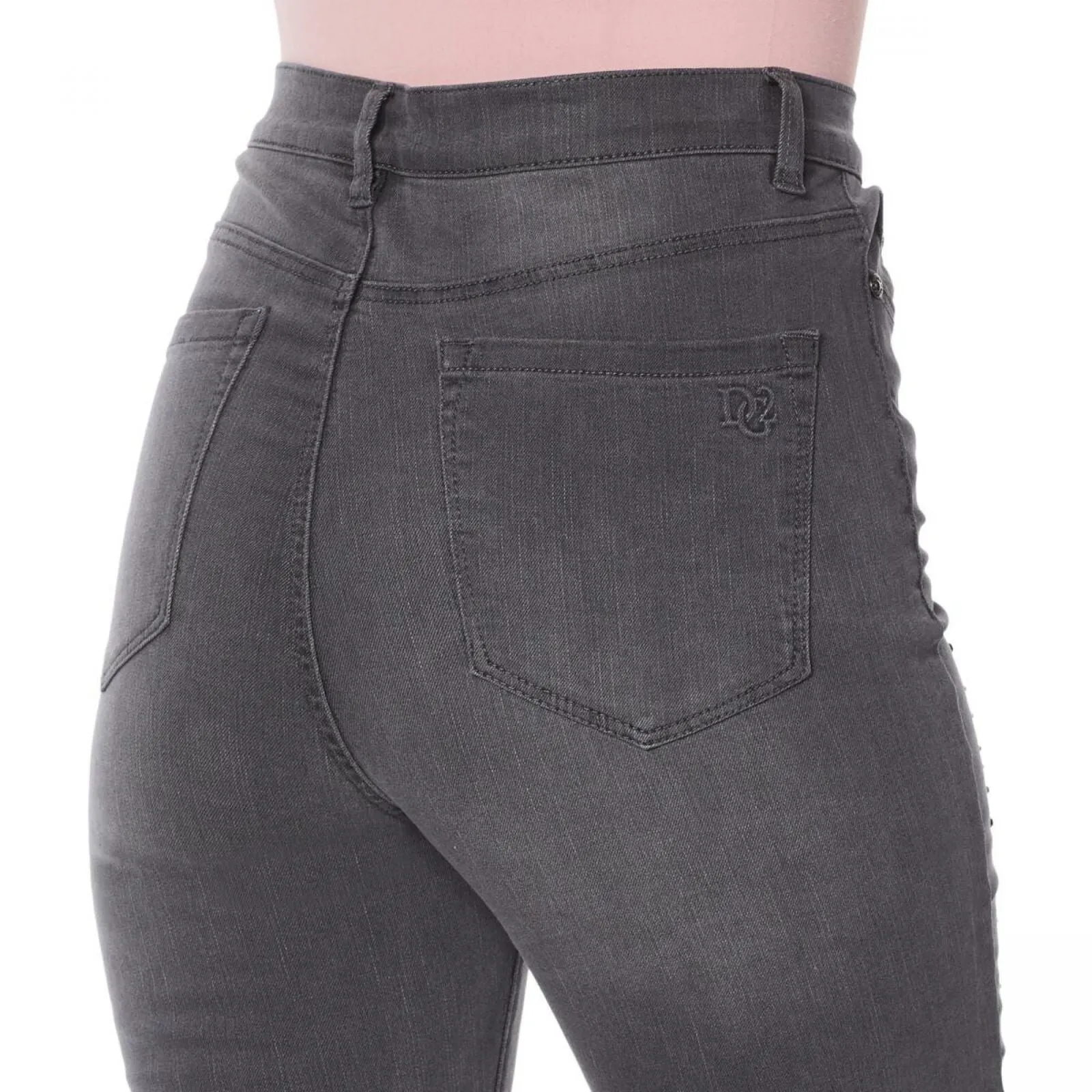 DG2 by Diane Gilman Embellished Distressed Anniversary Jeans Gray 10