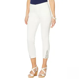 DG2 by Diane Gilman Women's Cropped Skinny Jeans with Studded Side Gusset