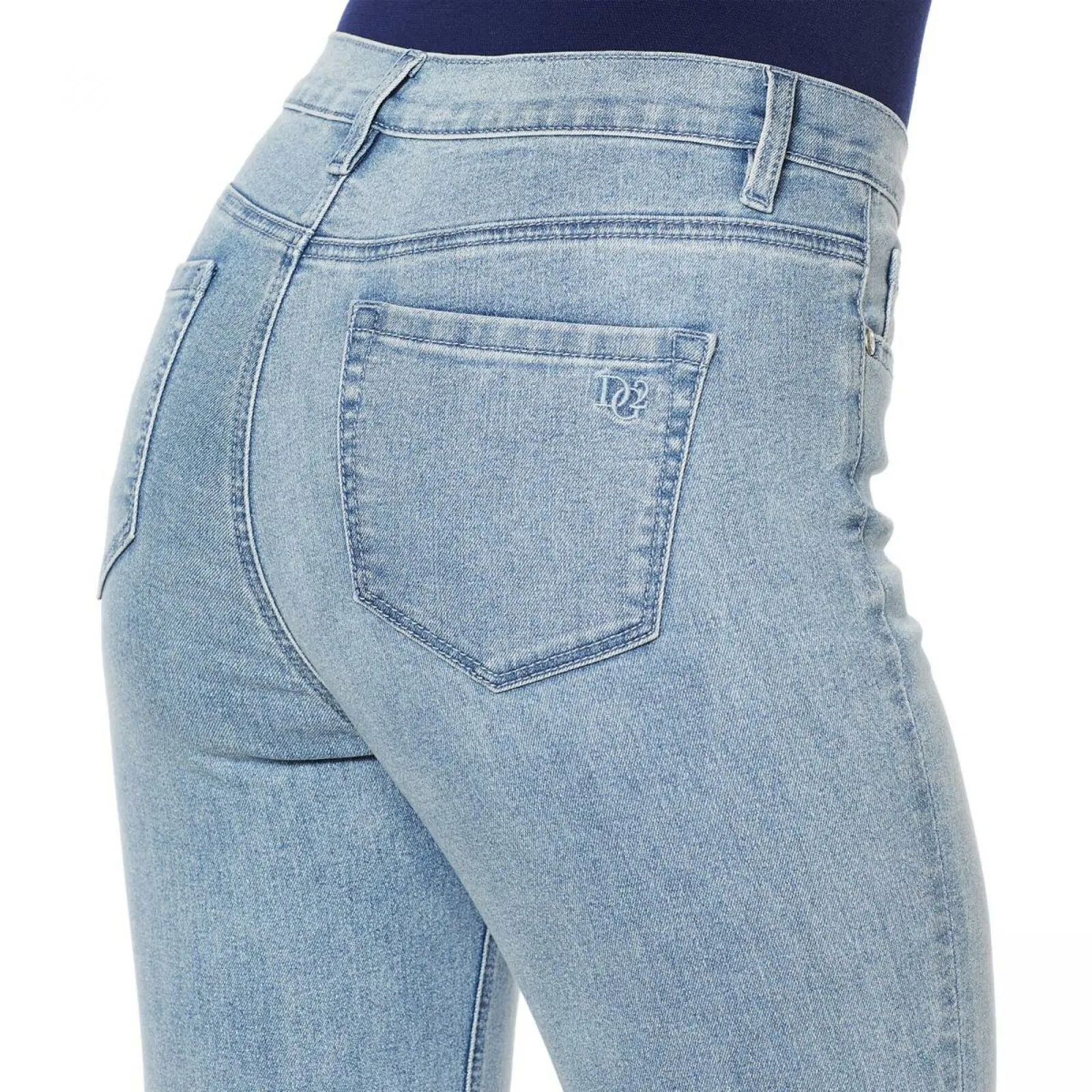 DG2 by Diane Gilman Women's Cropped Skinny Jeans With Studded Side Gusset