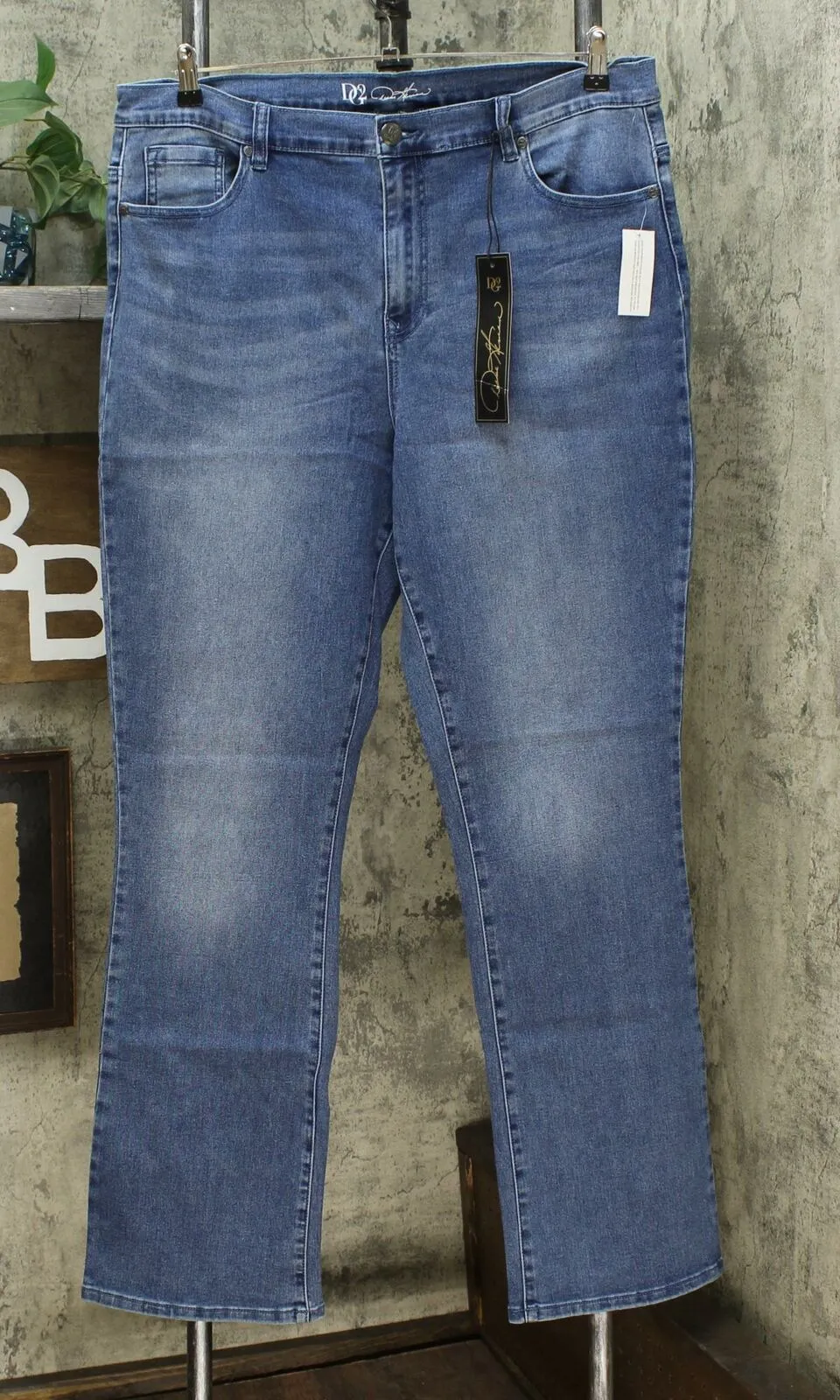 DG2 by Diane Gilman Women's Tall Boot Cut Embellished Pockets Jean