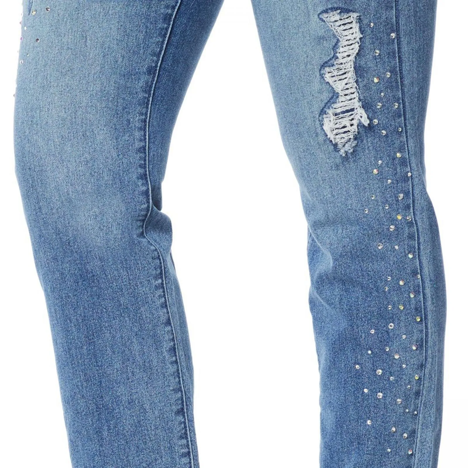 DG2 by Diane Gilman Women's Tall Embellished Distressed Anniversary Jeans