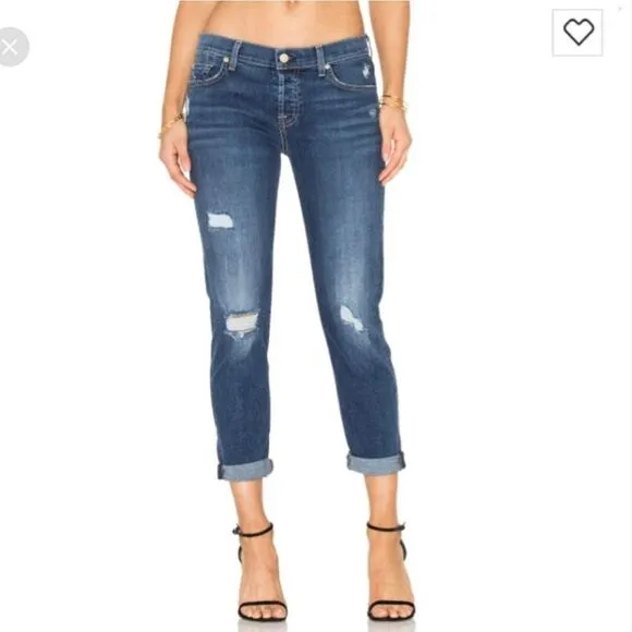 Distressed Boyfriend Jeans 7 For All Mankind Size 26