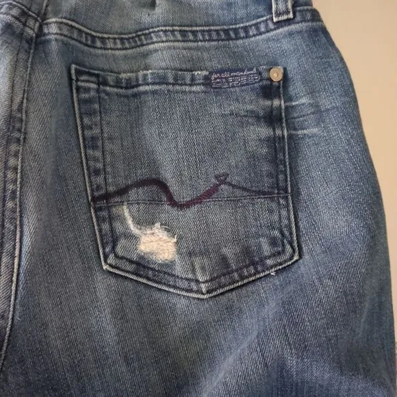 Distressed Boyfriend Jeans 7 For All Mankind Size 26