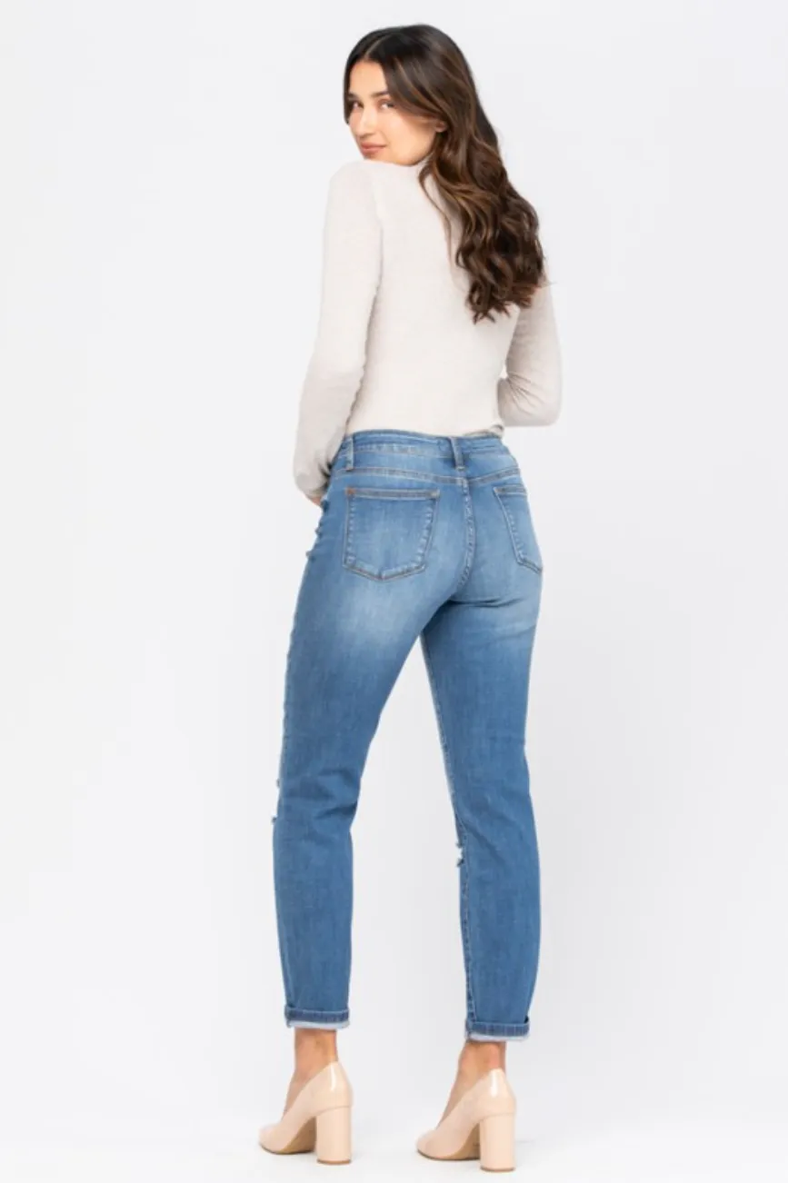 Distressed Boyfriend Maternity Jeans