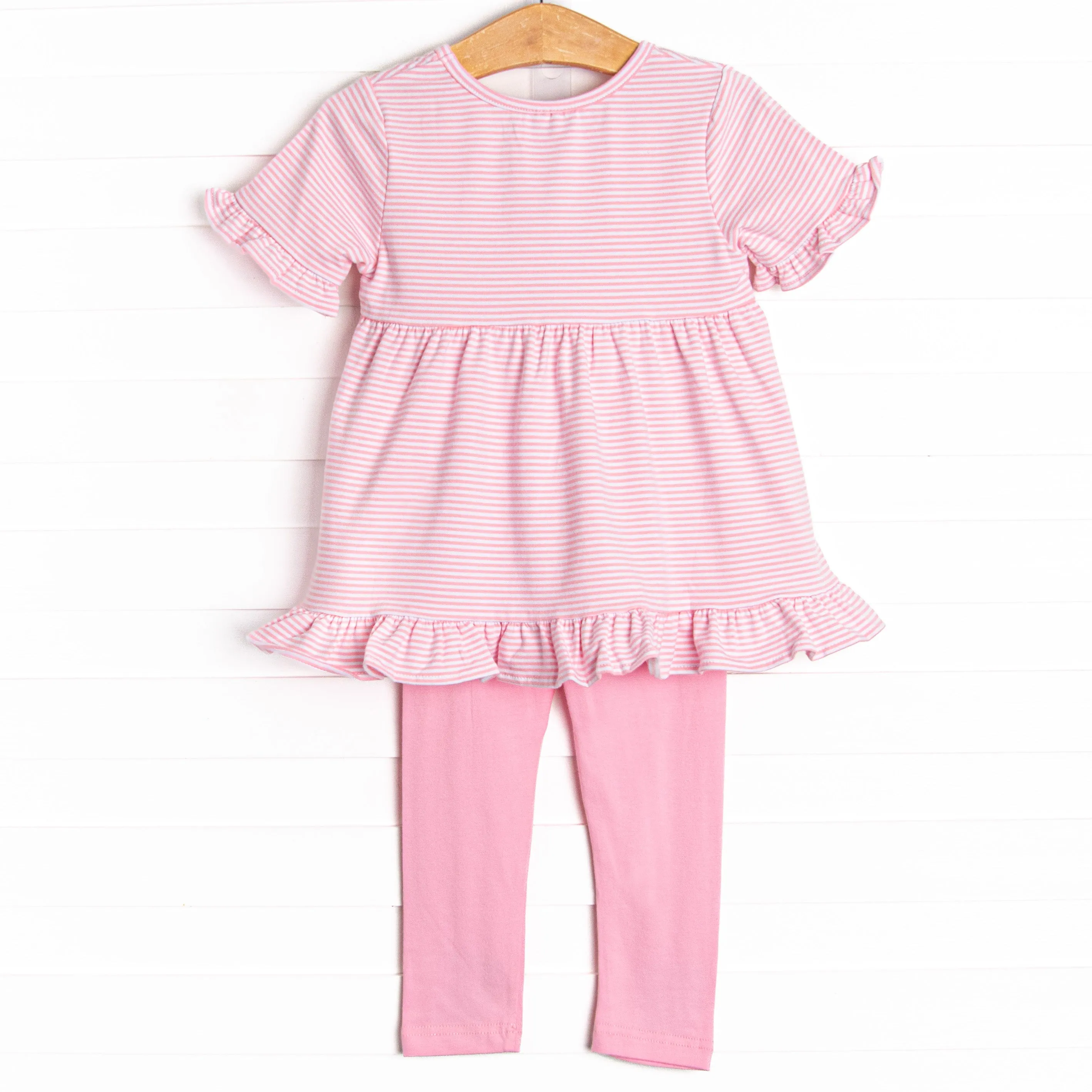 Doodle Days Embroidered Legging Set, Pink