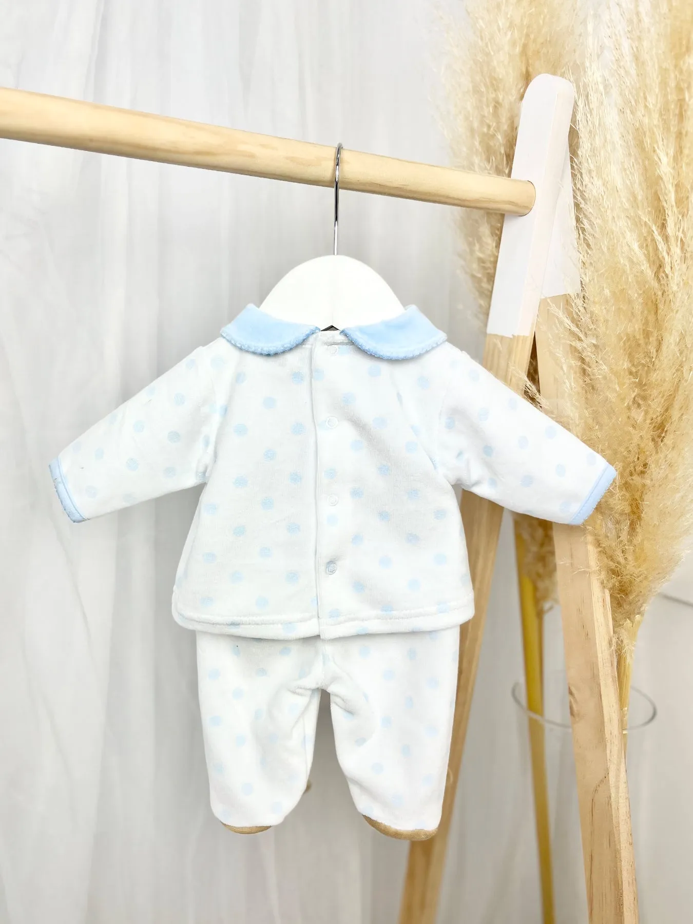 Dotty Teddy Velour Outfit Set - 2 Colours