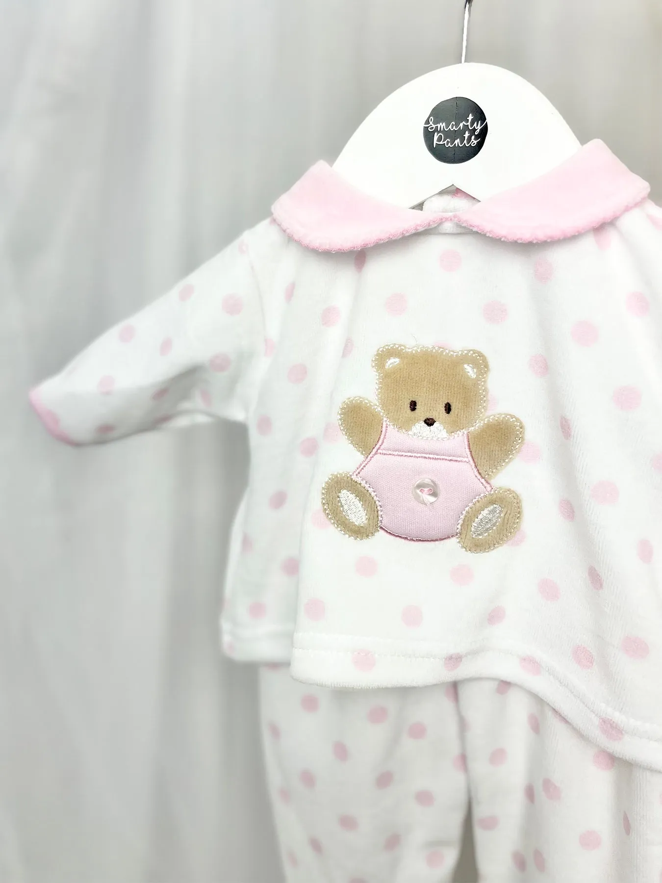 Dotty Teddy Velour Outfit Set - 2 Colours