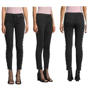 Driftwood Jackie Faux Pearl-Embellished Ankle Skinny Jeans
