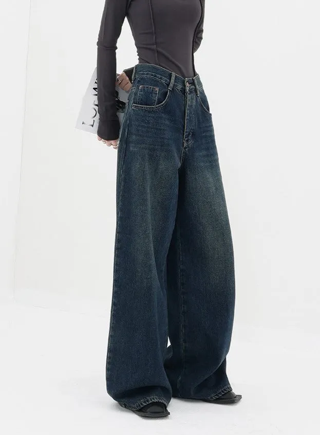 Dunkle Vintage Baggy Boyfriend Jeans
