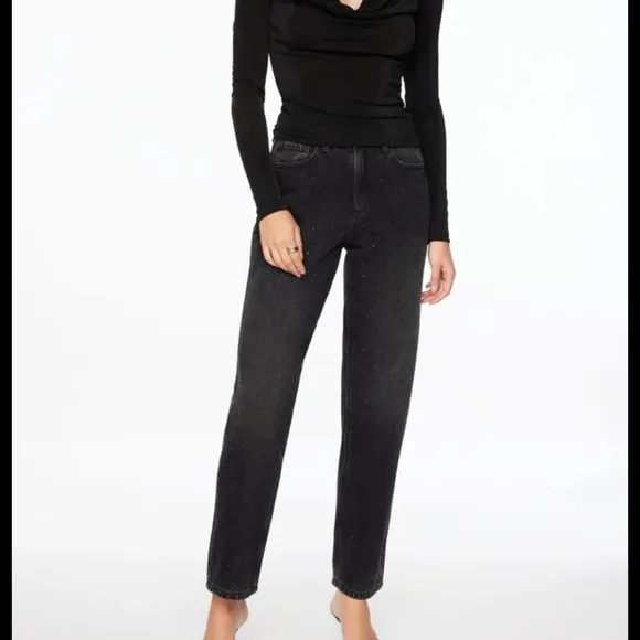 Dynamite Justina Rhinestone Straight Leg Jeans *NWT*
