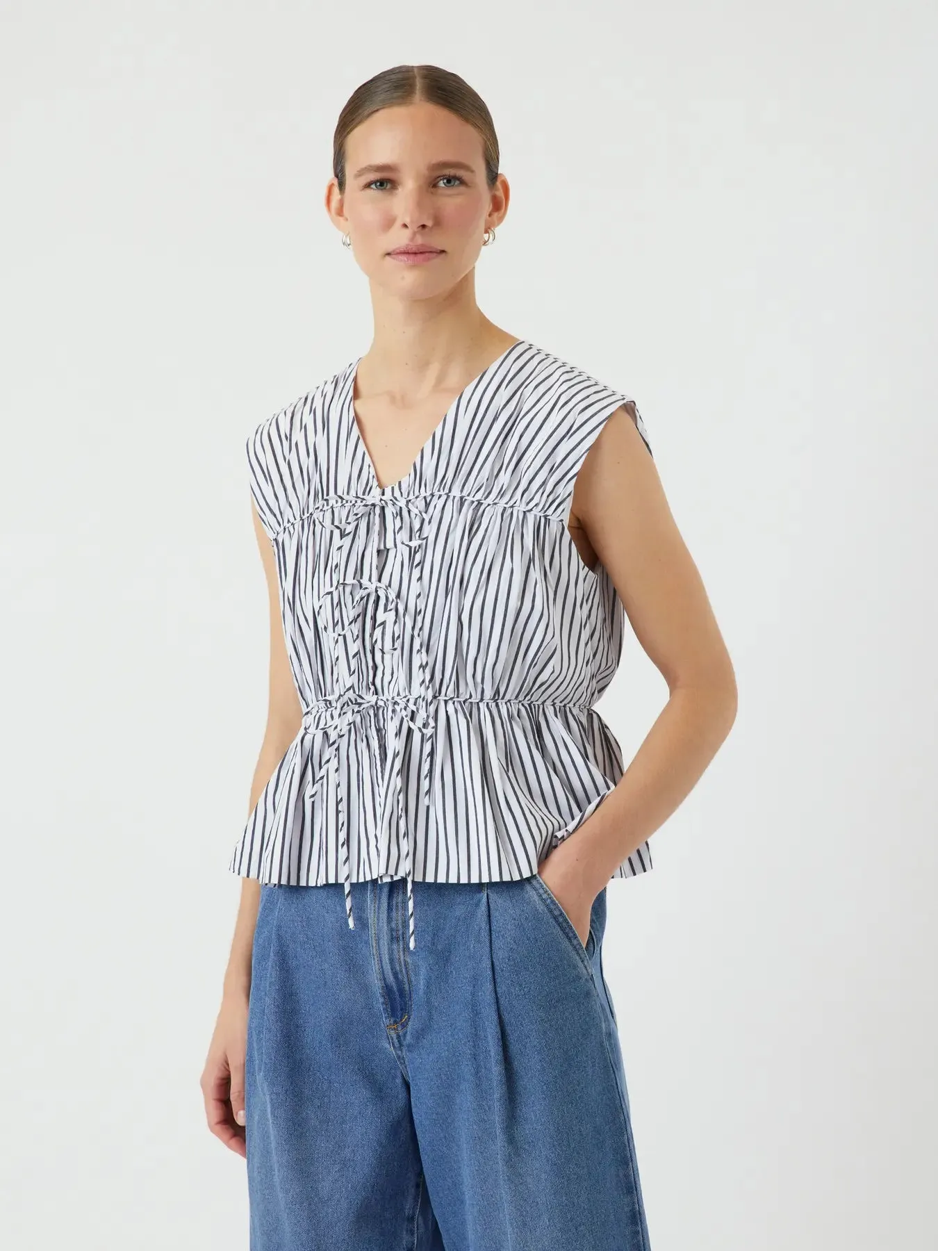 Ebba Stripe Tie Top