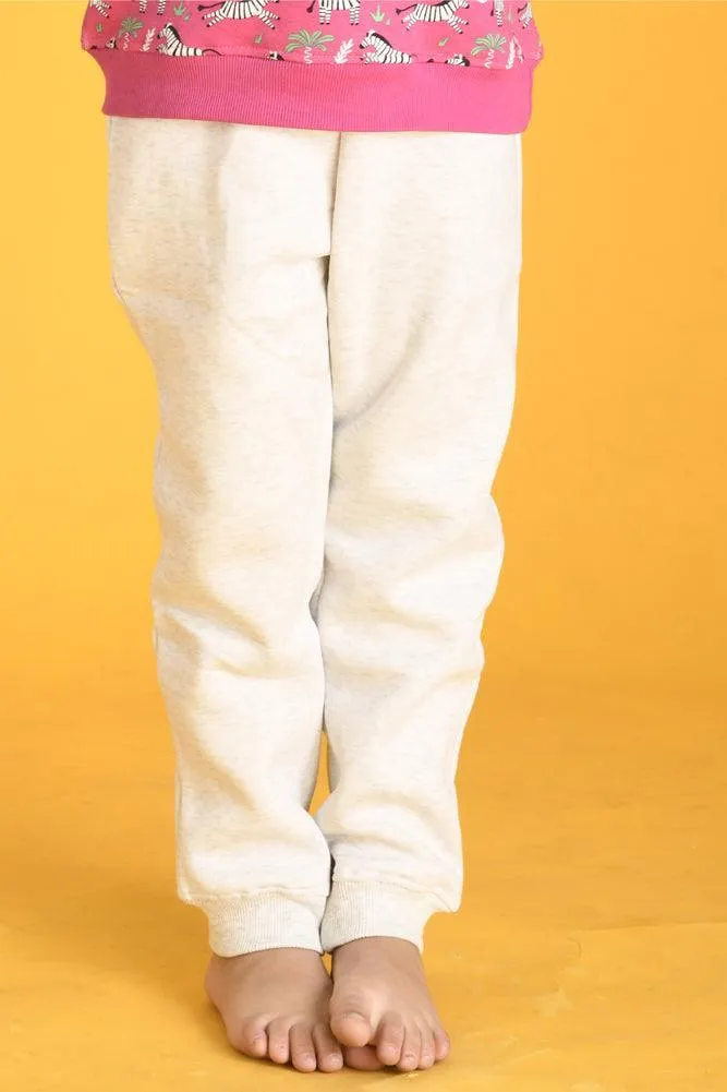 ECRU MELANGE GIRLS FLEECE JOGGER - GREY