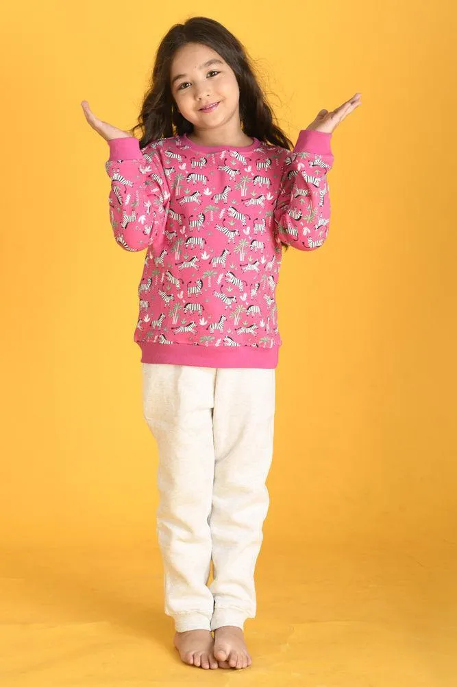 ECRU MELANGE GIRLS FLEECE JOGGER - GREY