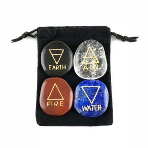 Elemental Crystal Set With Engraved Alchemy Symbols