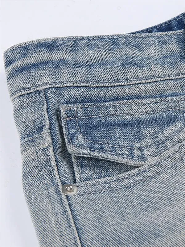 Faded vintage boyfriend jeans with star patch