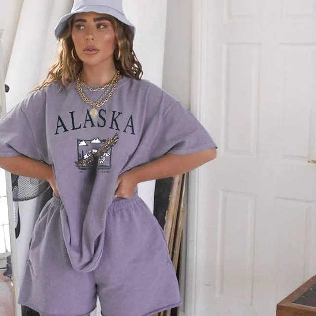 Fashion women's cotton Stand collar half zipper letter printing long sleeve sweatshirts Vintage Grey casual loose sweatshirt