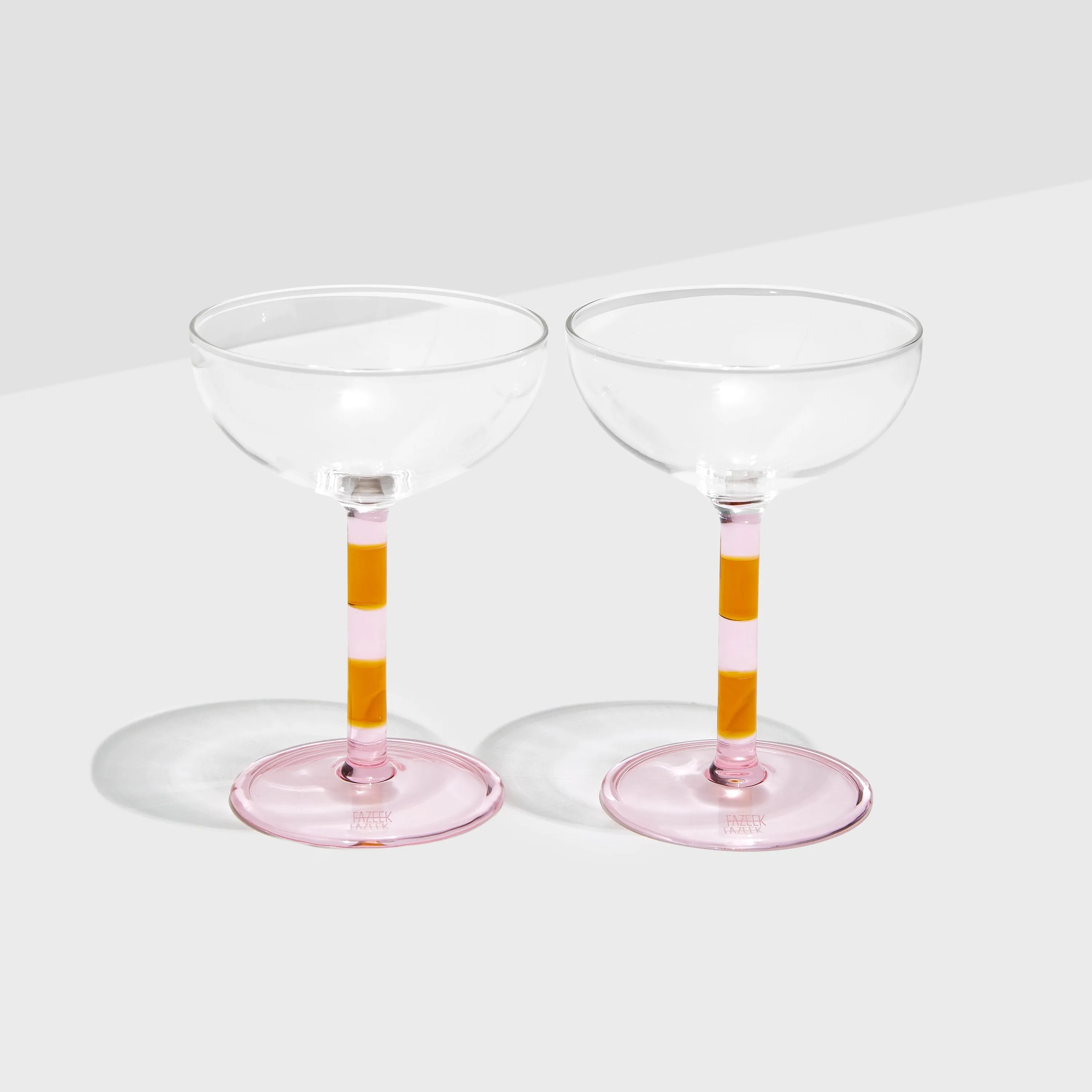 Fazeek Striped Coupes Glass (Set of 2)