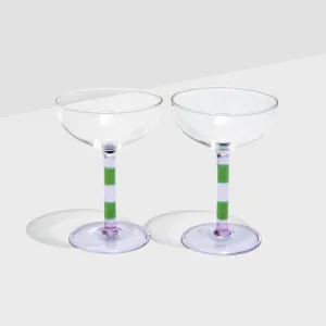 Fazeek Striped Coupes Glass (Set of 2)