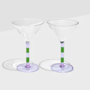 Fazeek Stripped Martini Glass (Set of 2)