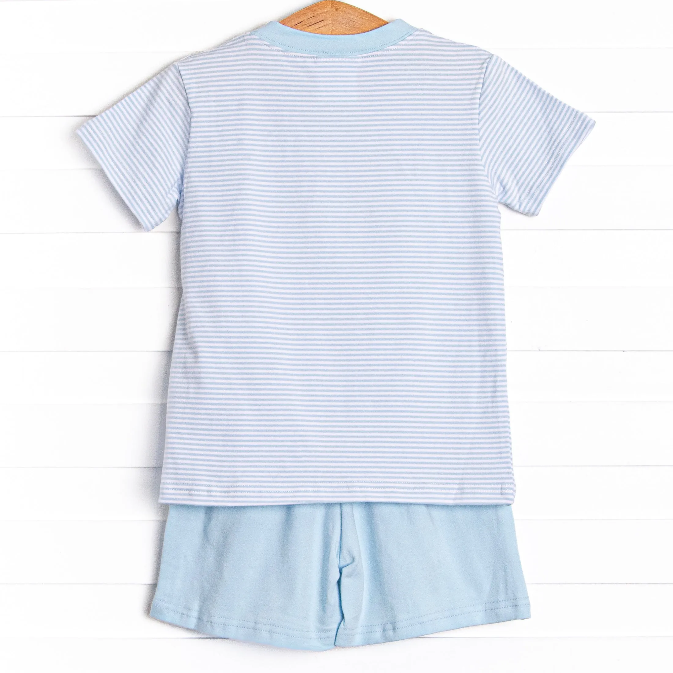 Fintastic Friend Applique Short Set, Blue