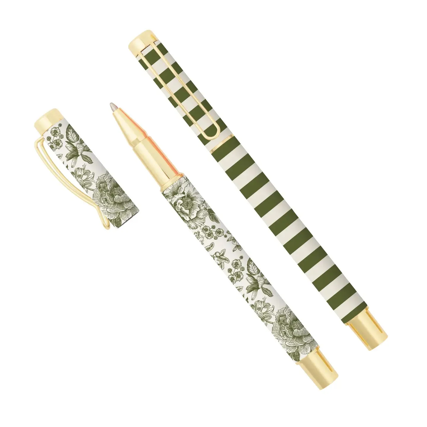 Floral & Striped Pen Set