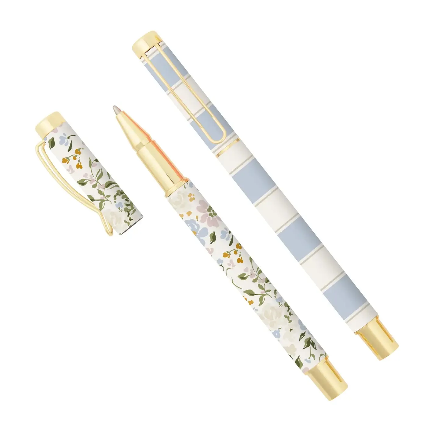 Floral & Striped Pen Set