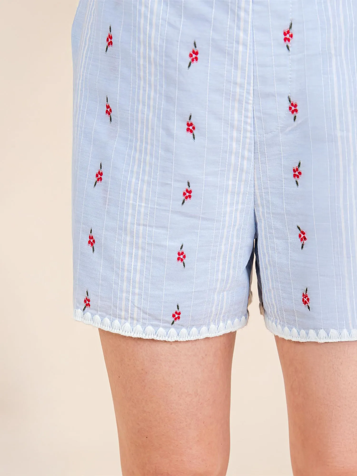 Floral Striped Shorts