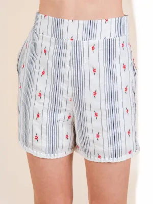 Floral Striped Shorts