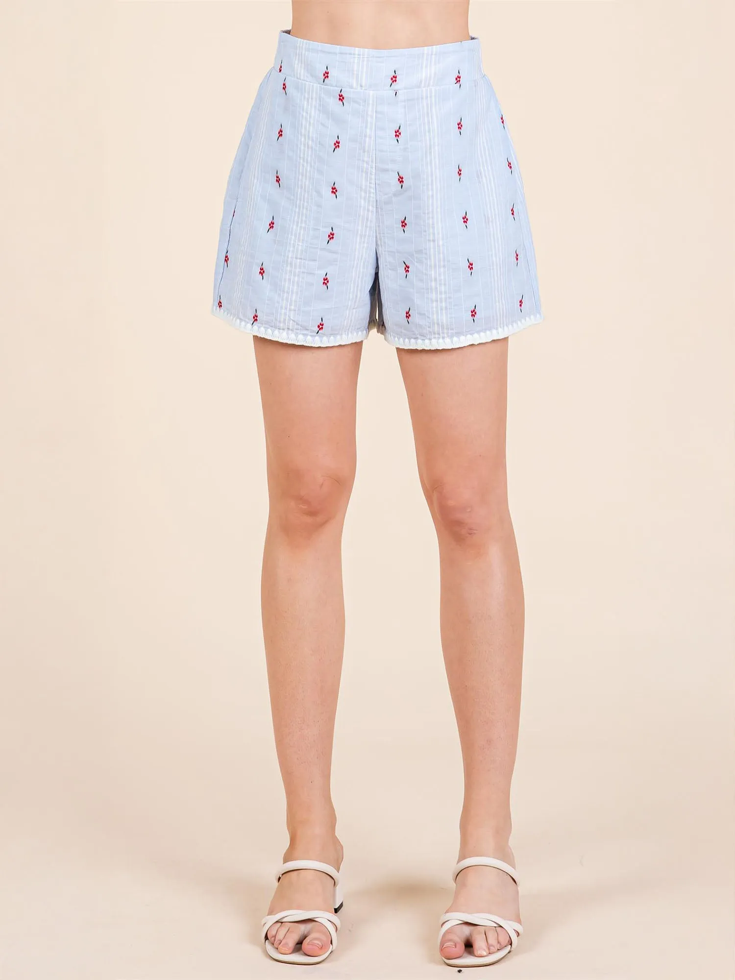 Floral Striped Shorts
