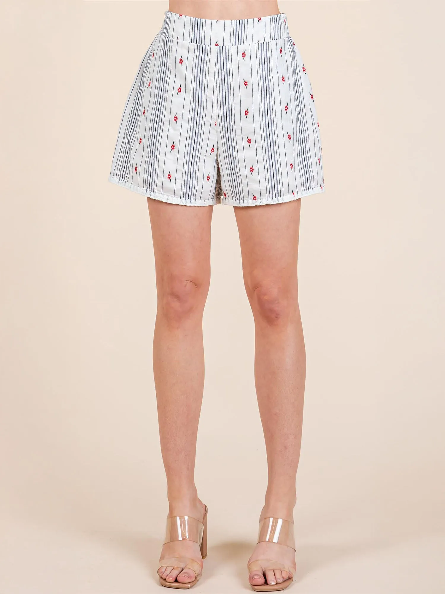 Floral Striped Shorts