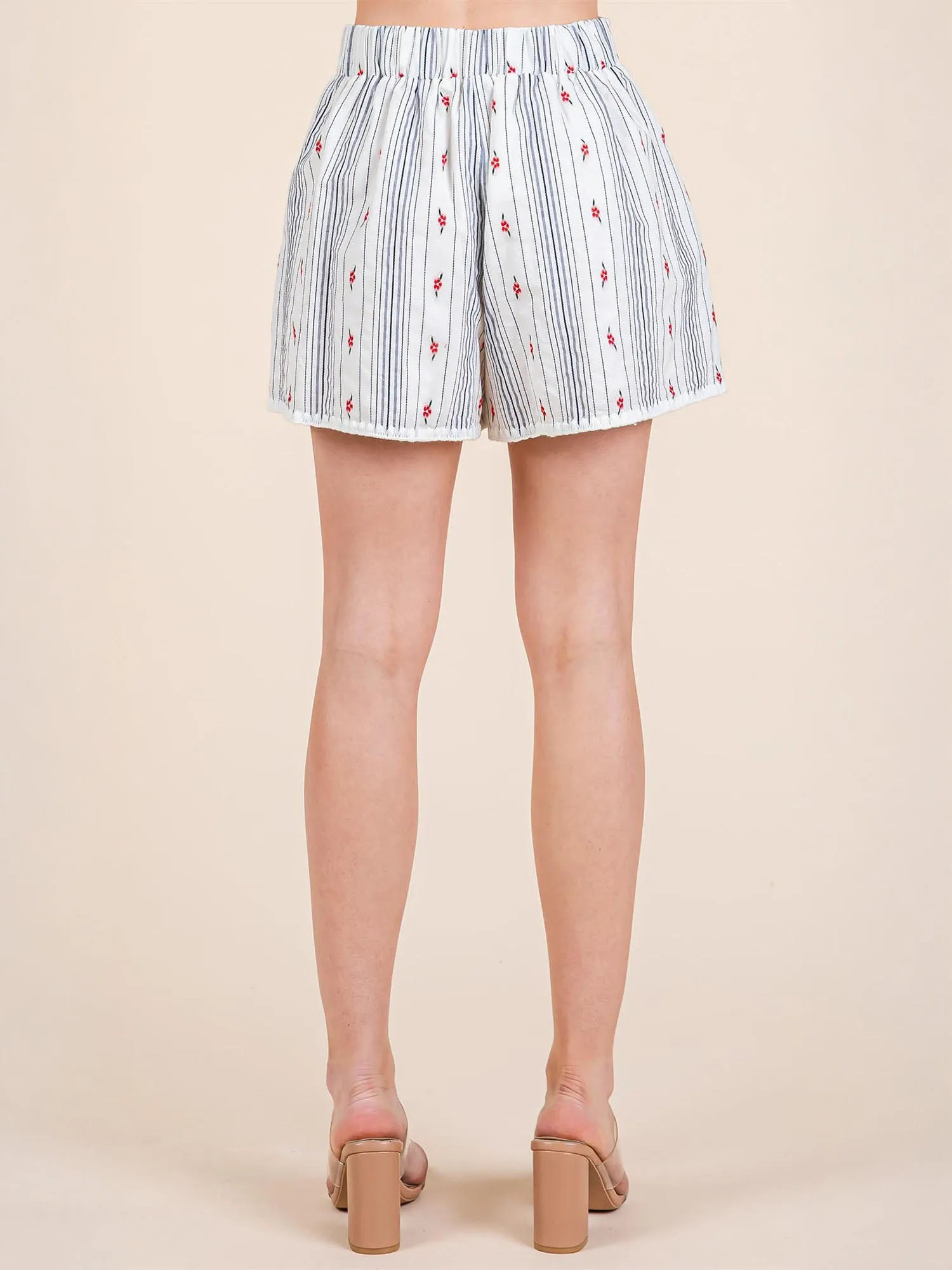 Floral Striped Shorts