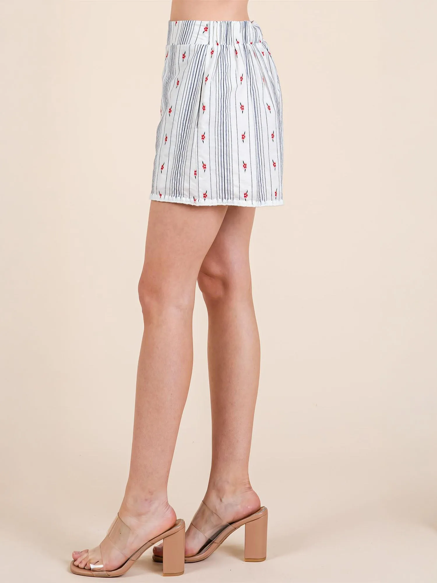 Floral Striped Shorts